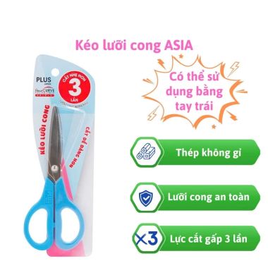 Kéo cắt giấy lưỡi cong Plus