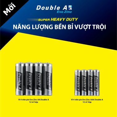 Pin 3A Double A Evo Zinc - Vỉ 4 viên