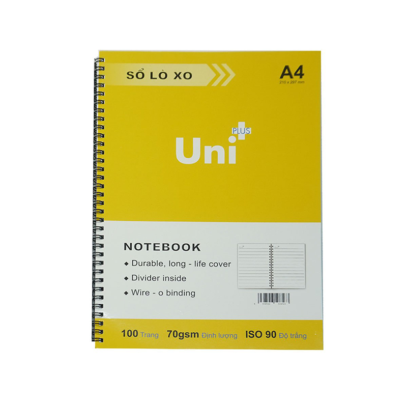 Sổ lò xo A4 Uni Plus - 200 trang